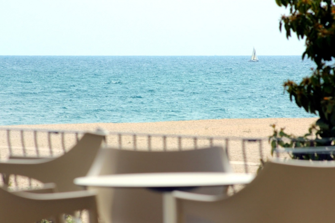 Las vistas al mar desde la terraza del Hotel Rocatel (Canet de Mar)